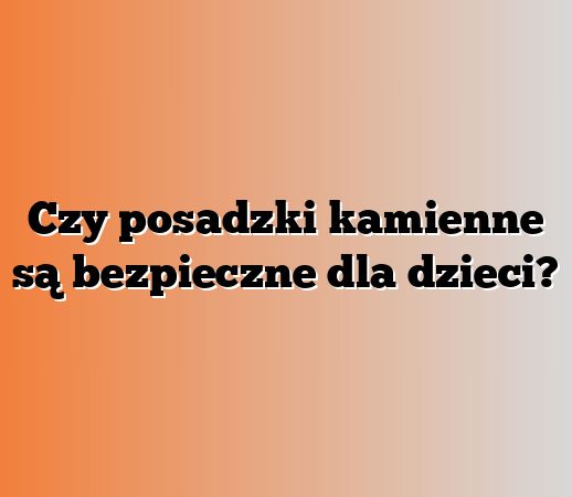 Czy posadzki kamienne są bezpieczne dla dzieci?
