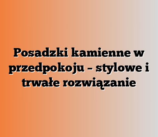 Posadzki kamienne w przedpokoju – stylowe i trwałe rozwiązanie