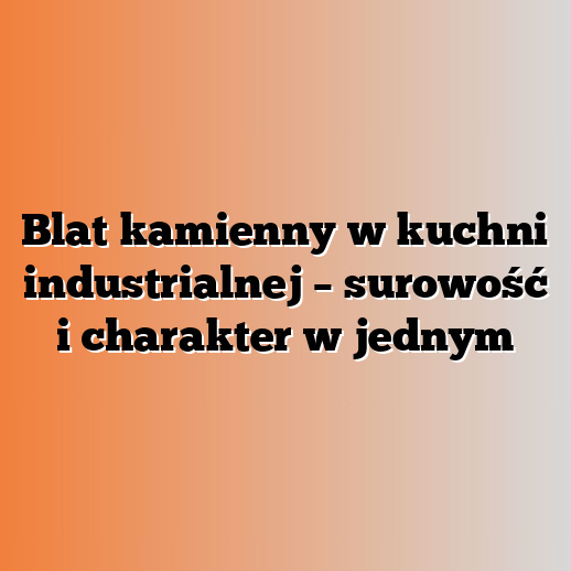 Blat kamienny w kuchni industrialnej – surowość i charakter w jednym