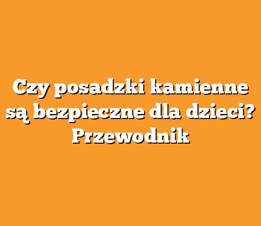 Czy posadzki kamienne są bezpieczne dla dzieci? Przewodnik