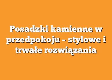 Posadzki kamienne w przedpokoju – stylowe i trwałe rozwiązania
