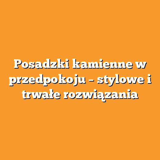 Posadzki kamienne w przedpokoju – stylowe i trwałe rozwiązania