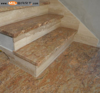 schody - granit Madura Gold i marmur Braccia schody - granit Madura Gold i marmur Braccia